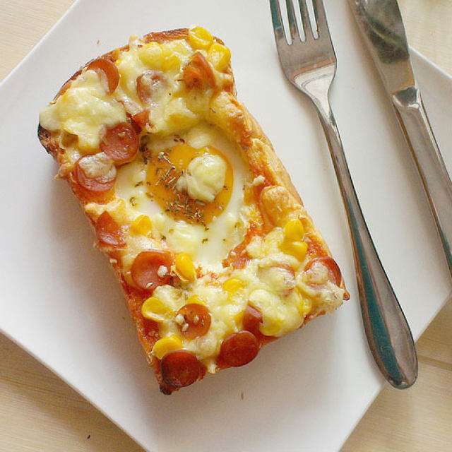 吐司披萨——营养早餐一步到位