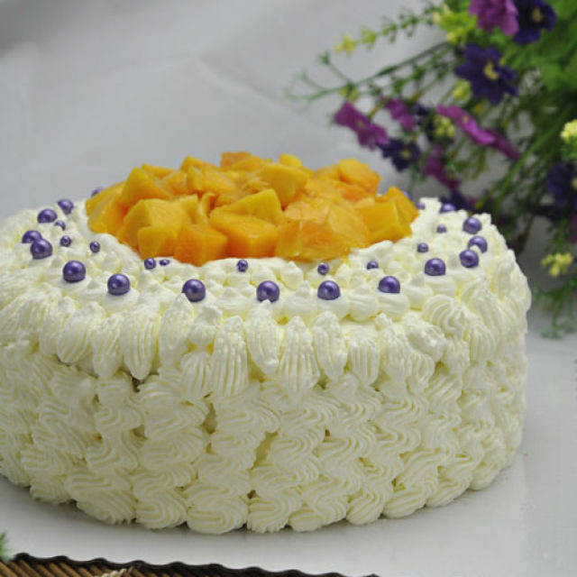 紫珠芒果蛋糕