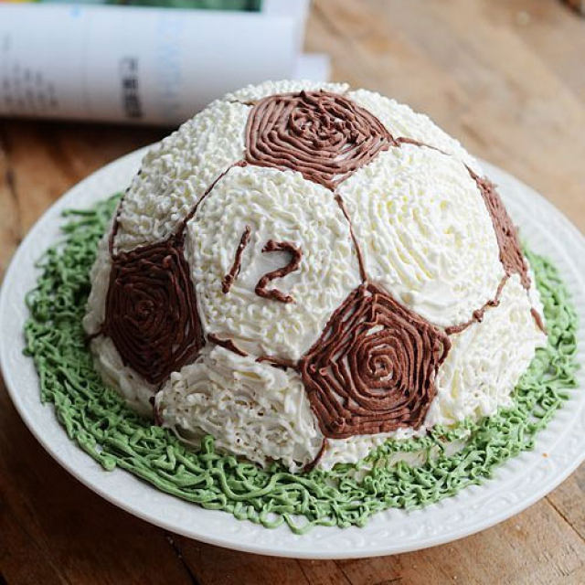 儿子的生日蛋糕--足球蛋糕