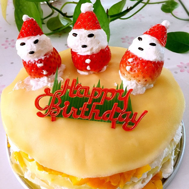 榴芒千层蛋糕——儿子的生日蛋糕