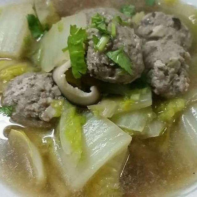 娃娃菜肉丸汤