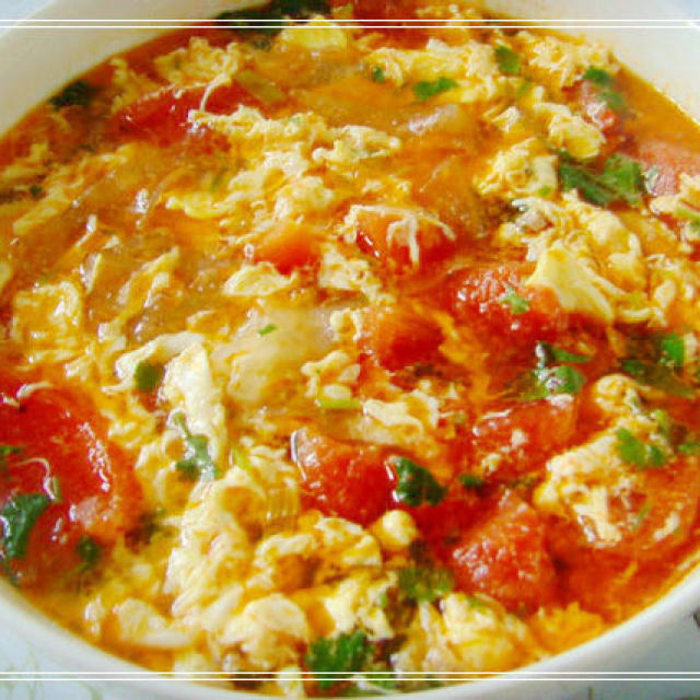 西红柿鸡蛋汤 。