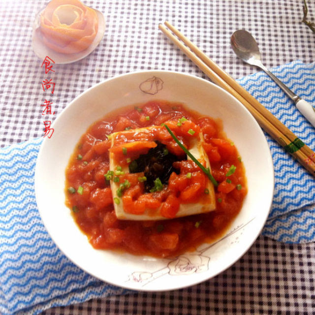 番茄菰米酿豆腐