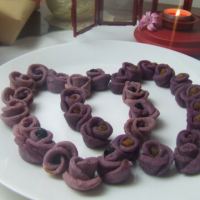 紫薯玫瑰软香小点