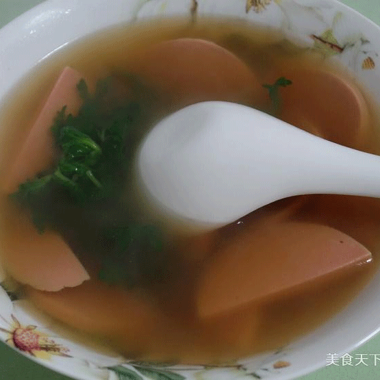 火腿肠茼蒿汤