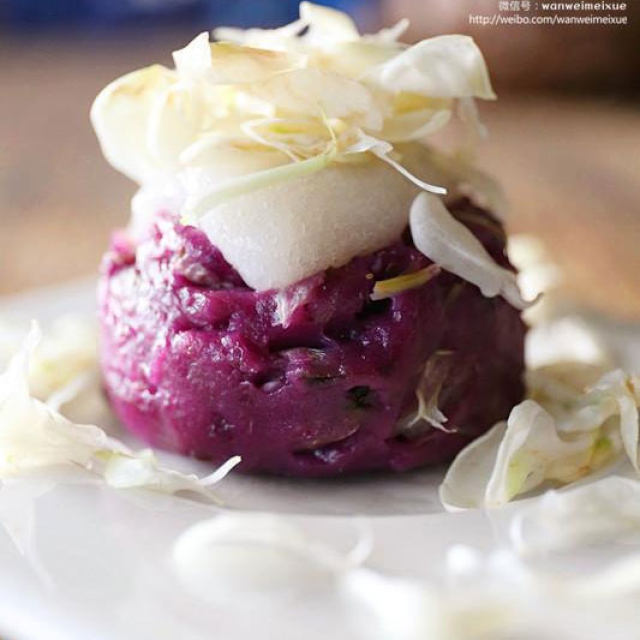 槐花紫薯蒸糕