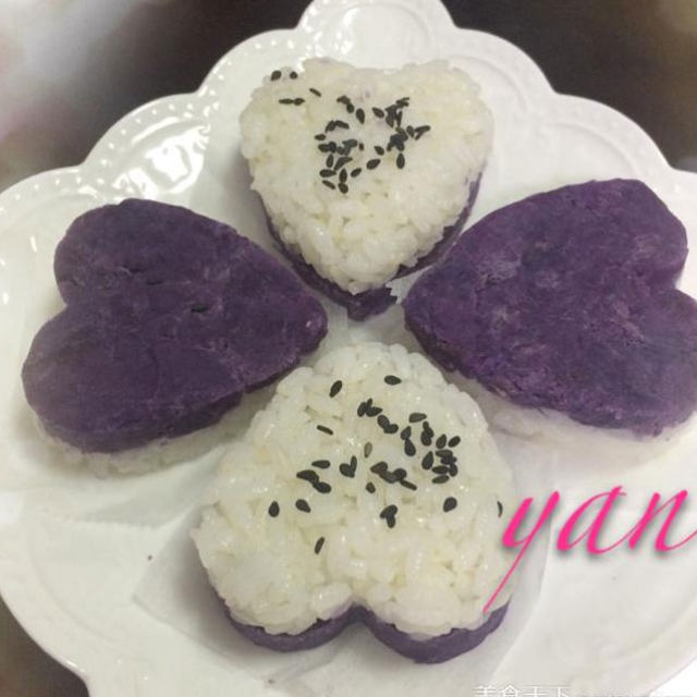 双色紫薯饭团