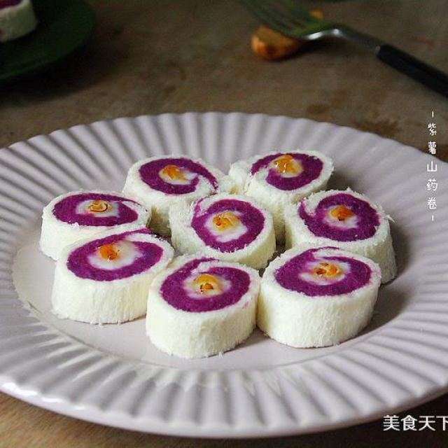 桂香紫薯山药卷