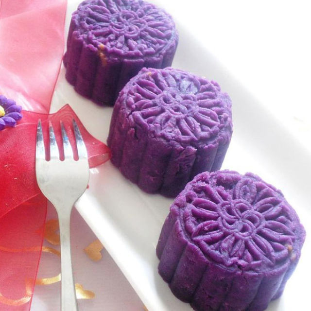 适合夏季吃的健康凉糕---紫薯豆沙糕