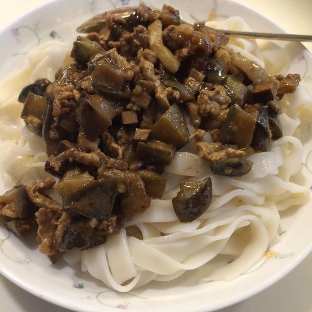 茄子肉末干拌面（2人份）