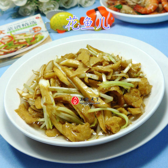 韭菜芽茭白炒面筋
