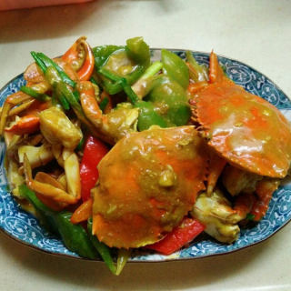 咖喱彩椒炒青蟹（多图详细）