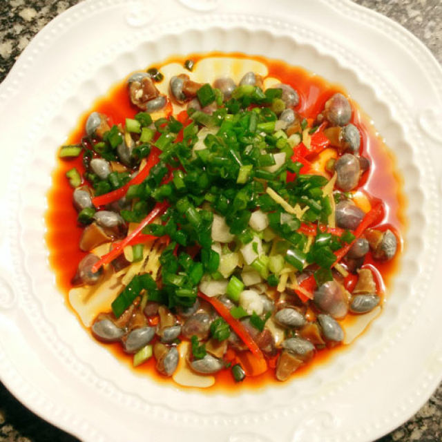 小策海鲜今日菜谱：葱油泥螺