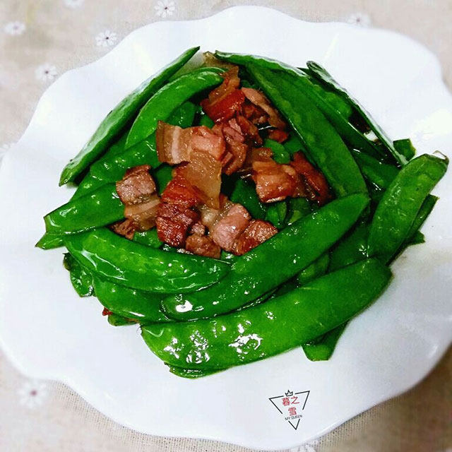 咸肉脆炒荷兰豆