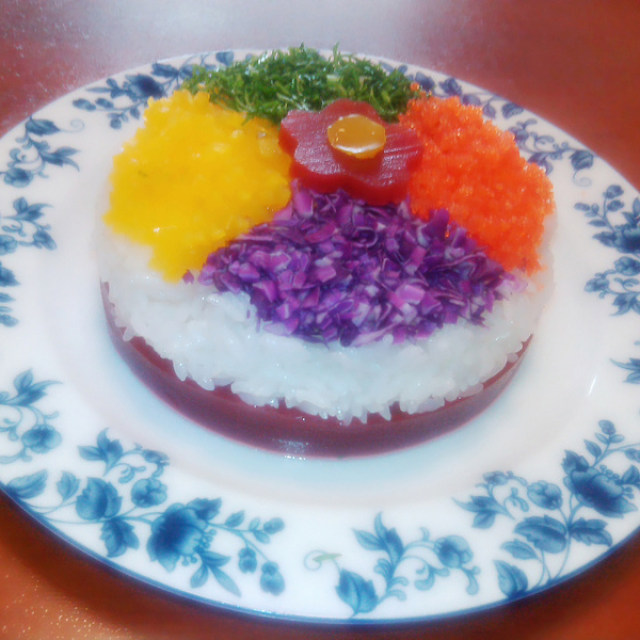 青花瓷彩蔬米饭