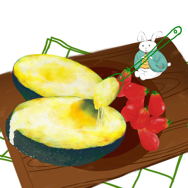 【食谱】牛油果焗蛋 自给自足的简单小资