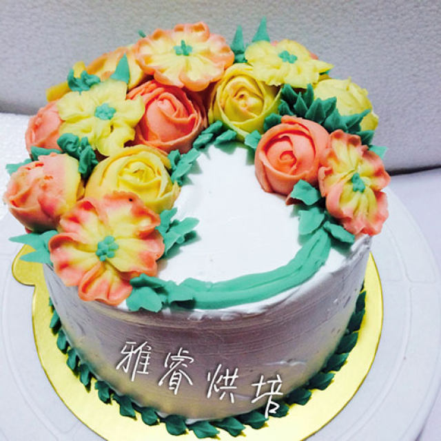韩式豆沙霜裱花蛋糕（豆沙霜制作）
