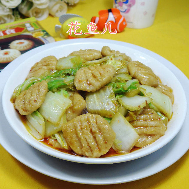 白菜炒燕麦疙瘩片
