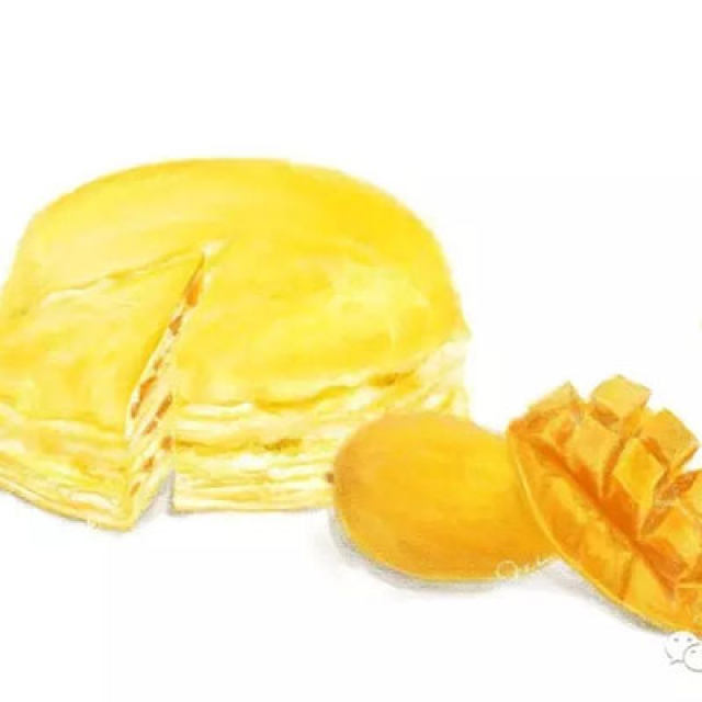 【手绘食谱】芒果千层蛋糕 一口平底锅就可以做的甜品蛋糕