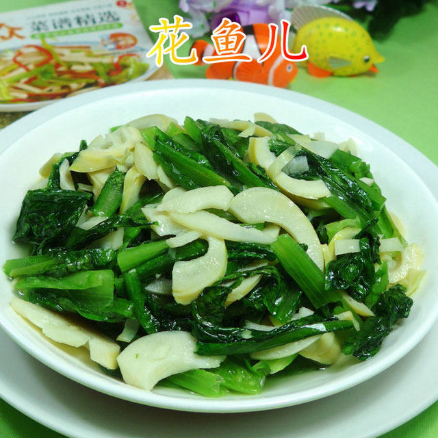 雷笋炒油麦菜