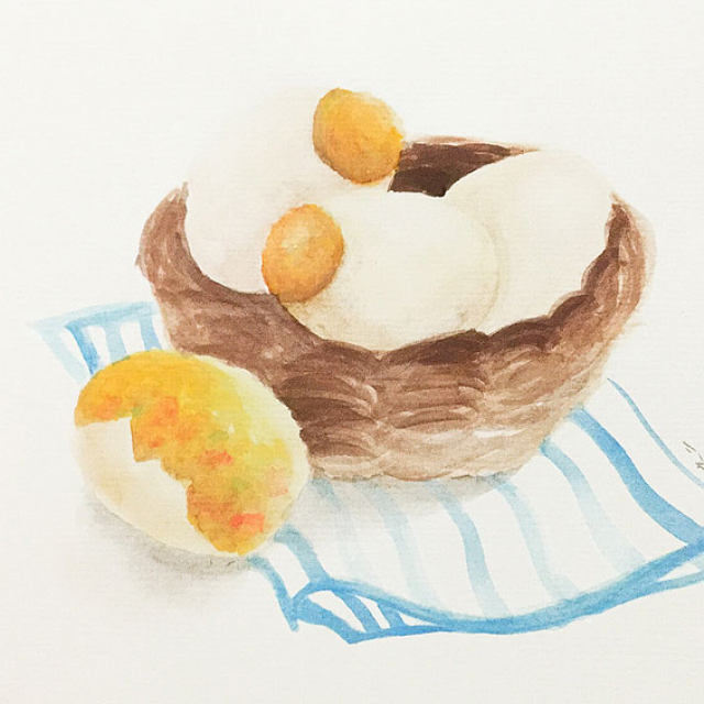 手绘食谱：黄金糯米蛋 把粽子放进鸭子蛋里