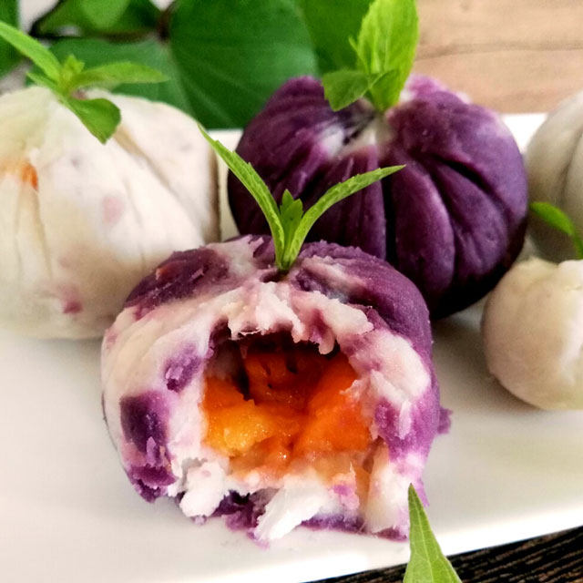 紫薯山药芒果茶巾绞