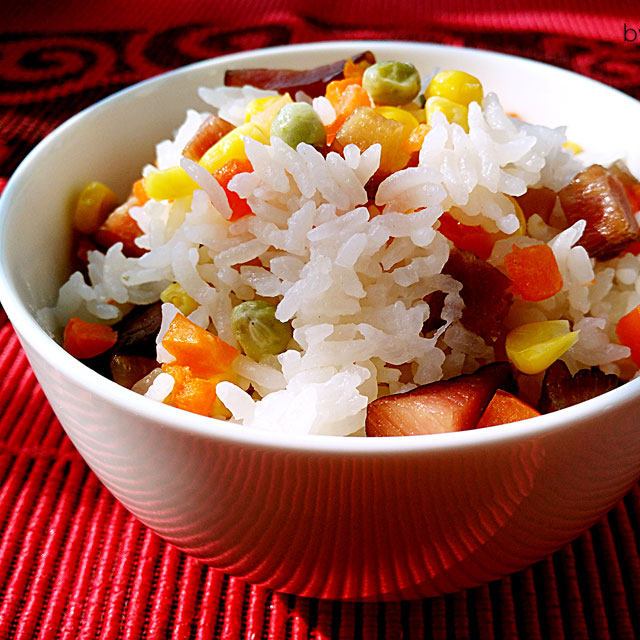 腊肉焖米饭