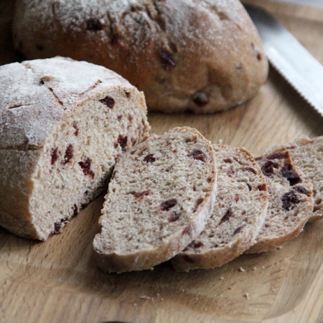 低脂低热量的面包——蔓越莓全麦面包