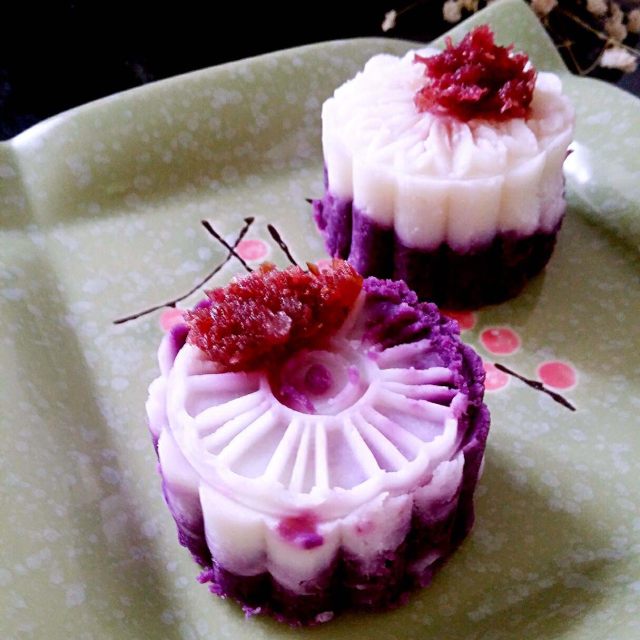玫瑰紫薯山药糕