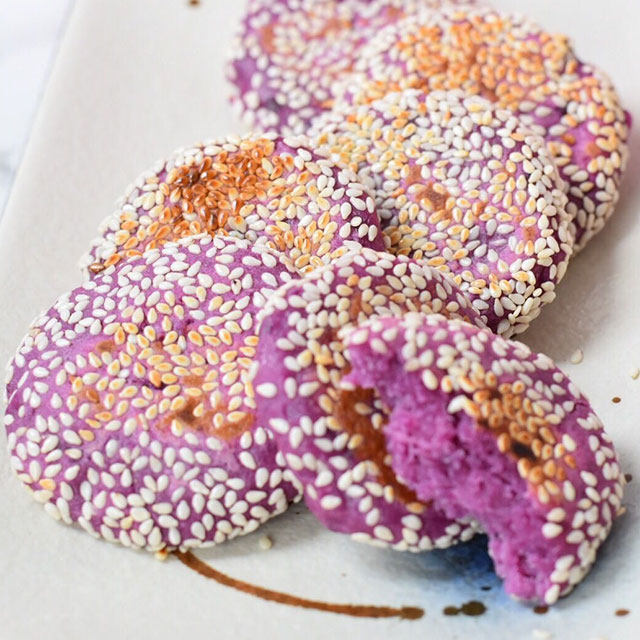紫薯芝麻煎饼