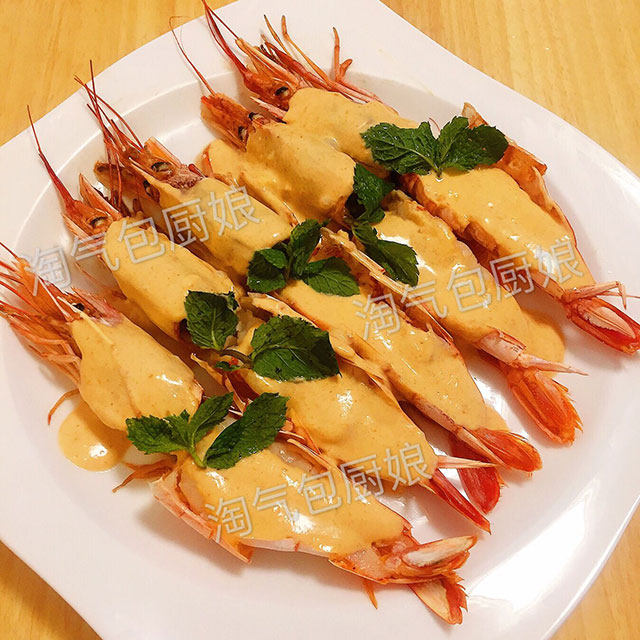 泰式咖喱椰香大红虾（健康无油）