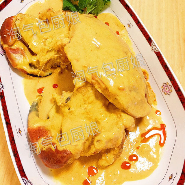 泰式咖喱椰香蟹+焗蟹斗（无油健康）
