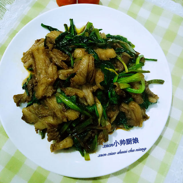 回锅羊肉~菠菜清炒五花羊肉