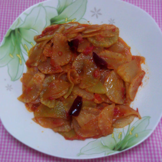 西红柿炒笋片
