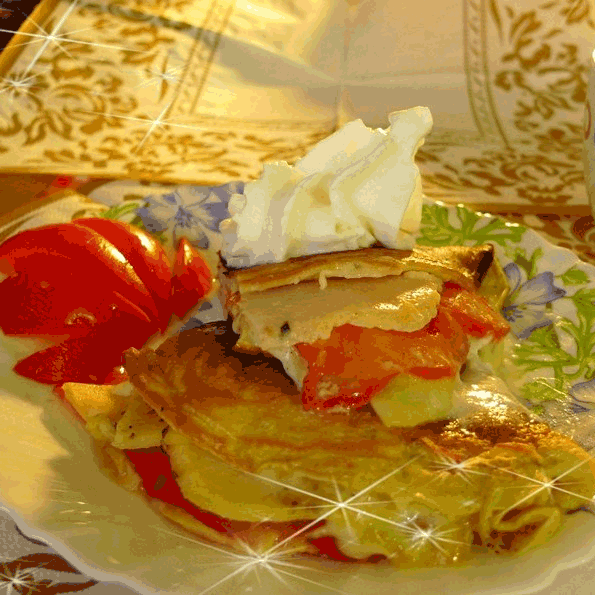精致早餐—法式omelette番茄芝士蛋饼