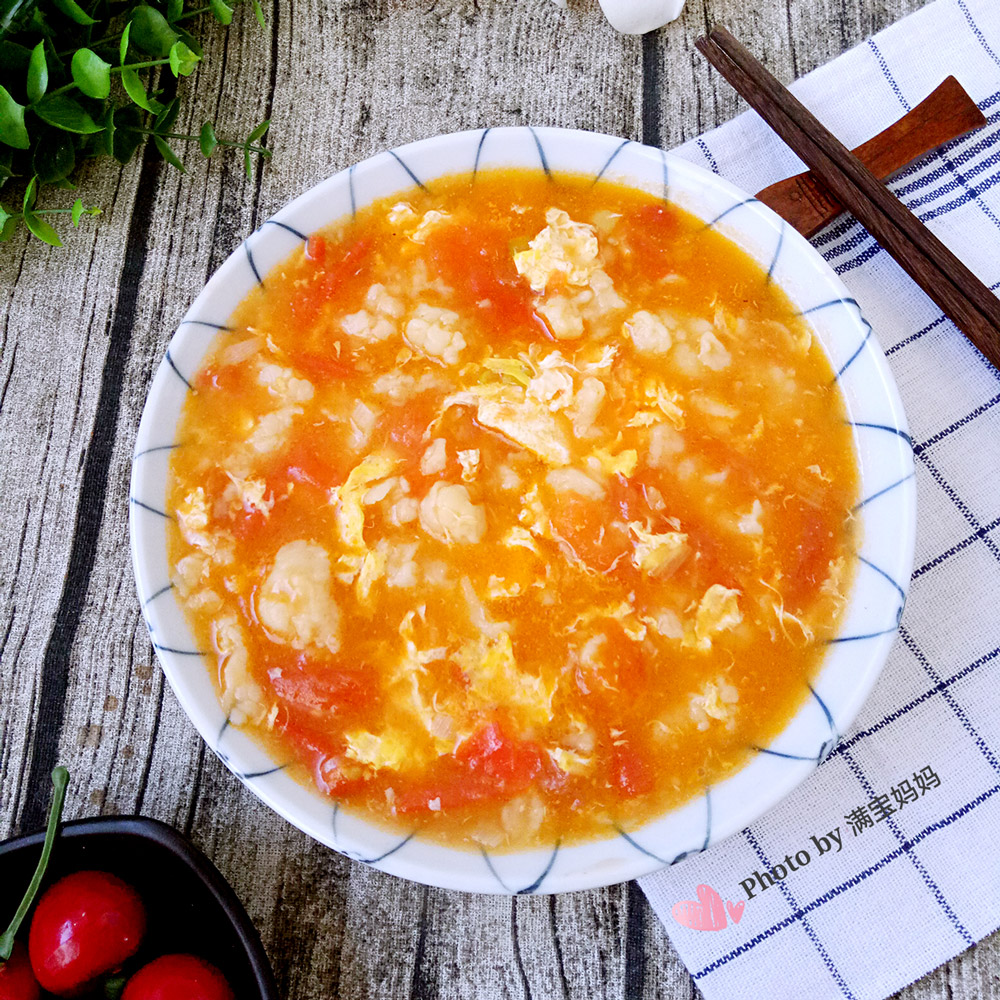西红柿鸡蛋疙瘩汤图片