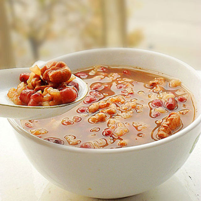 核桃红豆粥