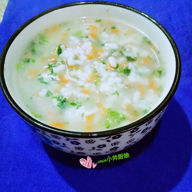 菠菜胡萝卜牛肉大米粥