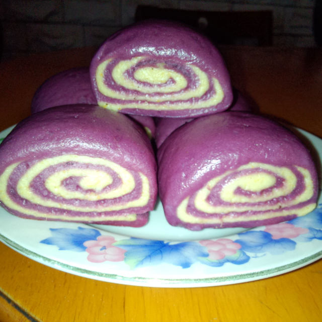 母亲节的礼物--紫薯玉米面馒头