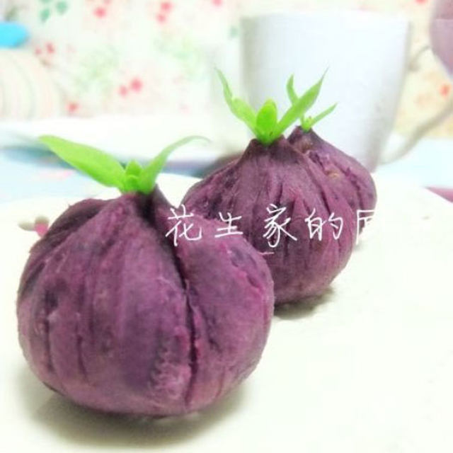 紫薯蜜豆茶巾绞