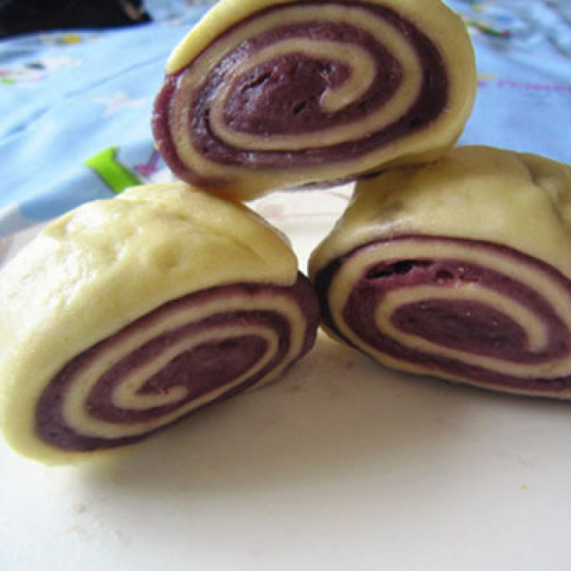 紫薯双色切馒头
