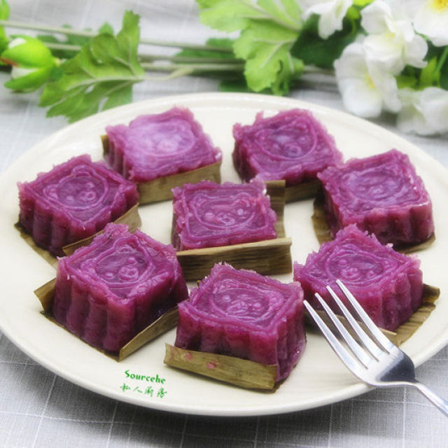 山药紫薯糕