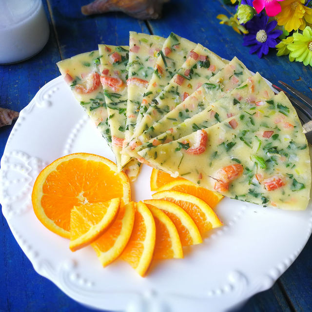 野菜鲜虾蛋饼