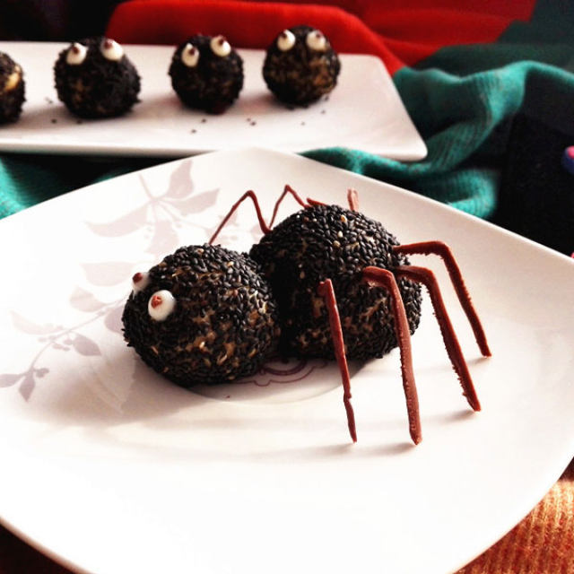 万圣节之黑芝麻球——蜘蛛&小精灵