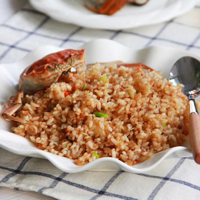 【螃蟹炒饭】螃蟹与米饭的美妙结合！