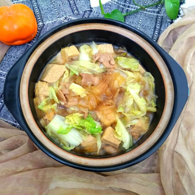 白菜肉片粉条冻豆腐