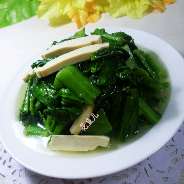 豆腐干炒油菜蕻