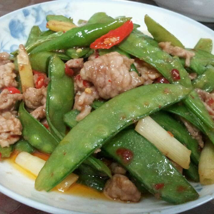 豌豆荚炒肉