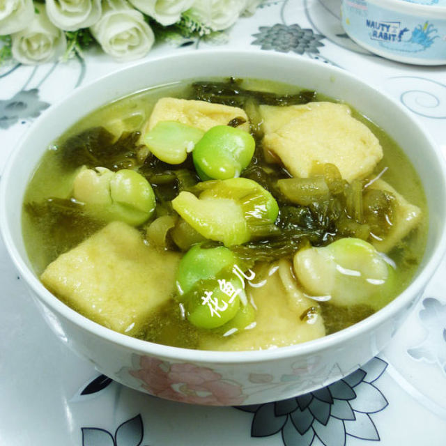 小油方酸菜蚕豆汤