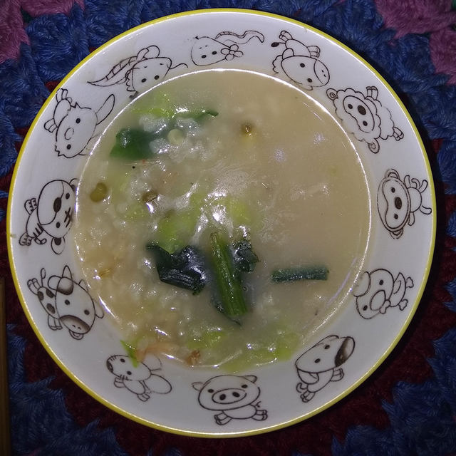 白菜虾米粥